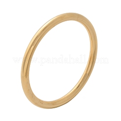女性用304ステンレススチールプレーンバングル  ゴールドカラー  内径：2-1/2インチ（6.25cm）  6mm&nbsp;BJEW-S161-09G
