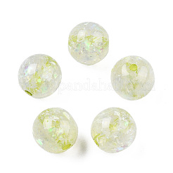 透明樹脂ビーズ  シェルと  ラウンド  淡緑色  12x11.5mm  穴：1.5~3mm&nbsp;RESI-N034-01-E03