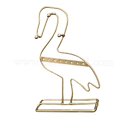 鳥の鉄製イヤリング収納ラック  ネックレスディスプレイホルダー  ジュエリー収納スタンド  ゴールドカラー  13x6x17cm&nbsp;PW-WG11F7B-01