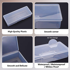 プラスチックビーズ容器10個  長方形  透明  19.2x7.8x3.9cm&nbsp;CON-BC0007-83