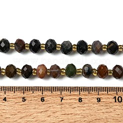 天然石オーシャンジャスパービーズ連売り  ファセットロンデルビーズ  シードビーズで  8x6~6.5mm  穴：1mm  約23~24個/連  7.68''（19.5cm）〜8.07''（20.5cm）&nbsp;G-D105-B05
