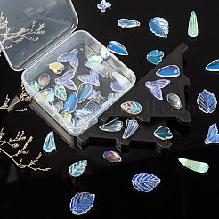 50Pcs 10 Style Transparent Spray Painted Glass Pendants&nbsp;GLAA-FS0001-07
