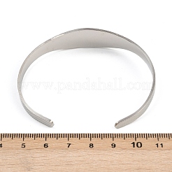 セントベネディクト宗教304ステンレススチール製カフバングル（女性用）  ステンレス鋼色  1/2インチ（1.4cm）  内径：61.5x49&nbsp;LS-BJEW-S181-01P