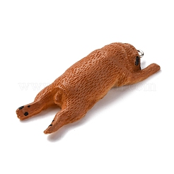 不透明樹脂ペンダント  犬  プラチナ鉄ループ付き  砂茶色  49x18.5x11.5mm  穴：2mm&nbsp;CRES-D309-03P-D