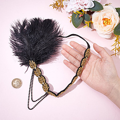 Elastic Feather Headbands&nbsp;OHAR-WH0036-02A