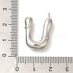 ラックメッキ真鍮チャーム  カドミウムフリー＆鉛フリー  文字a~zのチャーム  U字  24x17x4.5mm  穴  2mm&nbsp;KK-I722-08P-U