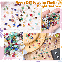 16Pcs 4 Styles October Birthstone Natural Plum Blossom Tourmaline Pendant and Connector Charms&nbsp;PALLOY-SW00115
