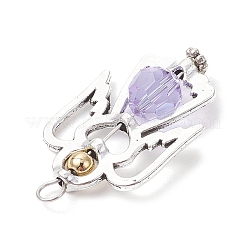 合金ガラスペンダント  天使  304ステンレススチールループ付き  多面カット  ミックスカラー  32.5x20x8mm  穴：3mm&nbsp;PALLOY-JF03850-01