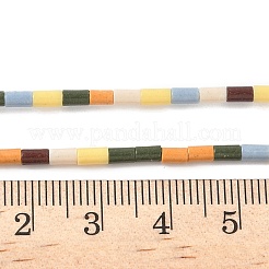 手作りの磁器製模造溶岩石ビーズ連売り  コラム  光沢釉の磁器  カラフル  4.5x2.5mm  穴：0.7mm  約85個/連  14.96~15.16''（38~38.5センチメートル）&nbsp;PORC-A029-02B