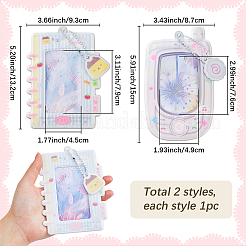 2袋、2種類のスタイルのPVCプラスチック製フォトカードホルダー  ミックスカラー  132~150x87~93x2.7~3mm  1バッグ/スタイル&nbsp;AJEW-SC0004-21