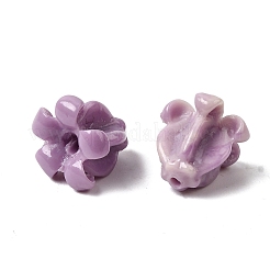 合成サンゴビーズ  染め  花  紫色のメディア  11.5~12x11.5~12x12.5mm  穴：1.6mm&nbsp;X-CORA-K010-01B