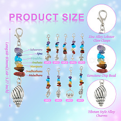 Chakra Gemstone Chip Pendant Decorations&nbsp;HJEW-TAC0027