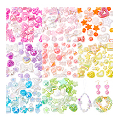 240個8色アクリルビーズ  混合図形  ミックスカラー  7~36.5x7~36.5x5.5~36.5mm  穴：1.8~4.5mm  30個/カラー&nbsp;MACR-PH0001-82