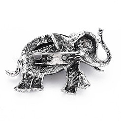 Elephant Alloy Rhinestone Brooch&nbsp;PALLOY-N166-001-A01-RS