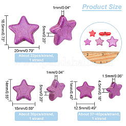 3連売り 3スタイル 合成ターコイズビーズ連売り  スター  カラフル  11~18.5x12~20x4~5mm  穴：1~1.5mm  1連/スタイル&nbsp;G-AR0004-69B