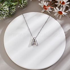 1pc Brass Chain with Alloy Letter Pendants Necklaces&nbsp;NJEW-LP0001-41A-P