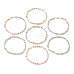 Bohemian Style Glass Seed Beaded and Brass Beaded Stretch Bracelets for Women&nbsp;BJEW-JB11801
