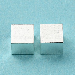 201ステンレススチールビーズ  キューブ  銀  6x6x6mm  穴：2.5mm&nbsp;STAS-H180-07S