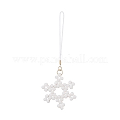 Christmas Glass Seed Beaded Pendant Decorations&nbsp;HJEW-TA00013-03