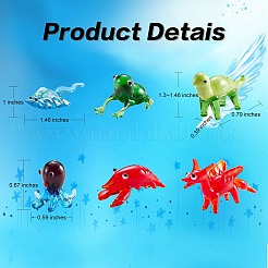 6Pcs 6 Style Handmade Lampwork Display Decorations&nbsp;AJEW-SZ0002-30