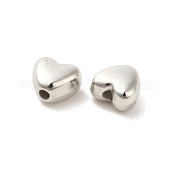 CCBプラスチックビーズ  ハート  プラチナ  7x8x4.5mm  穴：1.5mm  約3125個/500g&nbsp;CCB-P014-01P