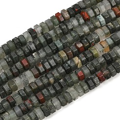 天然のアフリカブラッドストーンビーズ連売り  多面カット  六角  7x6.5x3.5mm  穴：1.2mm  約108個/連  14.88''（37.8センチメートル）&nbsp;G-G317-A29-3X6MM