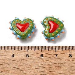 Baking Paint Glass Bumpy Beads Heart&nbsp;LAMP-V001-07E