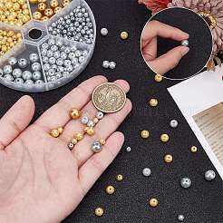 350Pcs 2 Colors Baking Paint Pearlized Glass Pearl Round Bead Strands&nbsp;HY-AR0001-14