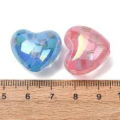UVメッキ透明アクリルビーズ  虹色の  タータンの蝶結び  ミックスカラー  19.5x22x13mm  穴：3mm&nbsp;AC-CBA8339-01C