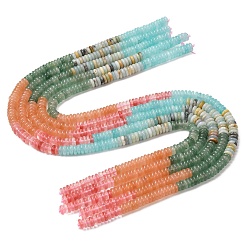 Cherry Quartz Glass & Natural Flower Amazonite & Dyed White Jade Beads Strands&nbsp;G-H333-02E