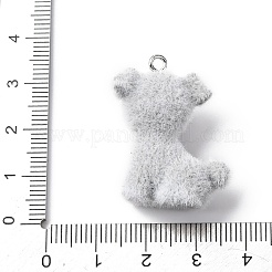 Animal Flocking Opaque Resin Pendants&nbsp;RESI-A050-06A