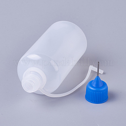 プラスチックスクイズボトル  詰め替え可能な接着剤ボトル  鉄ピンと  ブルー  3.4x10.2cm  容量：50ml（1.69液量オンス）&nbsp;MRMJ-WH0050-02E