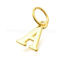 925スターリングシルバーペンダント  18KGP本金メッキ  文字L  文字a  10x7x1mm  穴：4mm&nbsp;STER-R011-07G-A