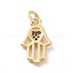 Brass Micro Pave Cubic Zirconia Palm Charms&nbsp;KK-C012-08G