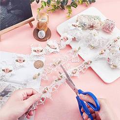 6ヤード 6種類の刺繍トリムリボン  レーストリム  模造パールと  クラフトデコレーション縫製用  花柄  カラフル  1-1/2~3-3/8インチ（38~85mm）  1ヤード/スタイル&nbsp;DIY-AR0002-34