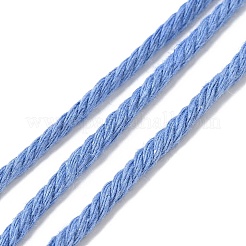 工芸品の編み物用の綿糸  コーンフラワーブルー  3mm  約109.36ヤード（100m）/ロール&nbsp;KNIT-PW0001-01-40
