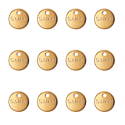 ステンレス鋼チェーンエクステンダードロップ  フラットラウンド  ゴールドカラー  8x0.5mm  穴：1.2mm  50個/箱&nbsp;STAS-CJ0001-180
