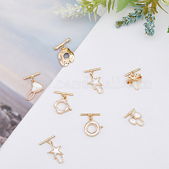14 Sets 7 Style Mixed Shape Brass Toggle Clasps&nbsp;KK-DC0002-63