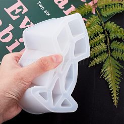 DIYの口紅収納ボックスシリコーンモールドキット  白樺の木工品のアイスクリームスティックとプラスチック製のトランスファーピペットが含まれます  ラテックス指サック  プラスチック計量カップ  ホワイト  140x90x54mm  内径：11x17mmと24x24mm  1 PC&nbsp;DIY-OC0002-91