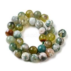 Natural Green Cherry Blossom Agate Beads Strands&nbsp;G-NH0061-A01-12mm