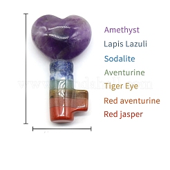 Chakra Style Assembled Natural Amethyst & Lapis Lazuli & Sodalite & Green Aventurine & Tiger Eye & Topaz Jade & Red Jasper Gemstone Decorations&nbsp;MATO-PW0001-013