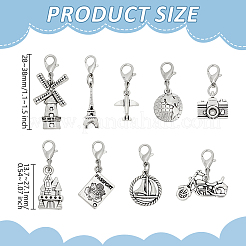 36Pcs 9 Style Alloy Pendant Decorations&nbsp;HJEW-GO00255