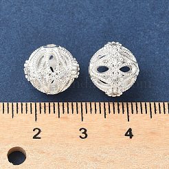 Brass Micro Pave Cubic Zirconia Beads&nbsp;KK-A254-19S