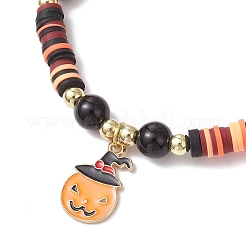 6Pcs Halloween Themed Handmade Polymer Clay Beads Stretch Bracelet Sets&nbsp;BJEW-JB12114