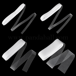 4ロール4スタイルの樹脂繊維ネット（衣類アクセサリー用）  ホワイト  19~90x0.5mm  1ロール/スタイル&nbsp;DIY-NB0013-75