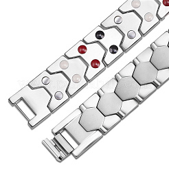 ステンレス鋼パンサーチェーン時計バンドブレスレット  時計バンドの留め金付き  ステンレス鋼色  9インチ（23cm）&nbsp;JB673A