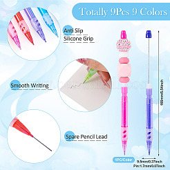 9Pcs 9 Colors Plastic Mechanical Pencil&nbsp;OFST-TA0001-01