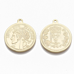 Brass Coin Pendants&nbsp;KK-R132-084-NF