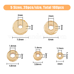100Pcs 5 Style Brass Beads&nbsp;KK-FH0005-35G