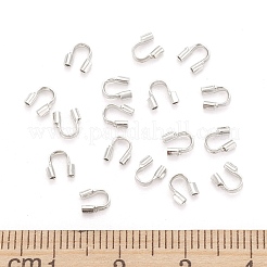 真鍮製U字カン  カドミウムフリー＆鉛フリー  プラチナ  4.5x4x1mm  穴：0.5mm&nbsp;X-KK-R030-P